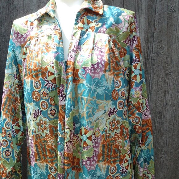 NOS Silky Long Vintage Nylon Models Coat Robe S - Picture 1 of 12